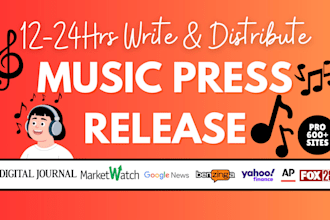 24hrs music press release distribution SEO music press release writing, music pr