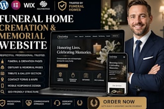 design funeral home website cremation memorial obituary website