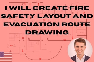 create fire safety layout and evacuation route drawing