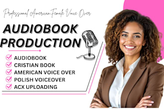narrate your audiobook in calm british or american accent female voice over