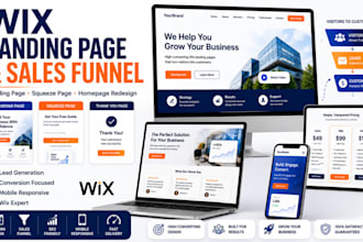 wix landing page design, sales funnel, squeeze, homepage design wix homepage seo