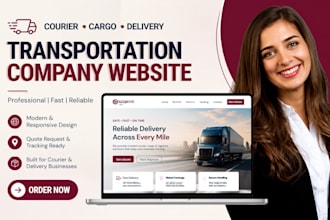 design courier cargo delivery transportation company website wix business site