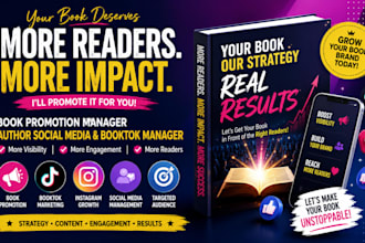 be your book promotion manager, author social media non friction booktok manager