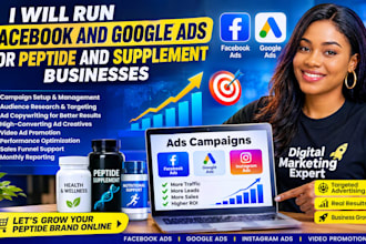 run facebook and google ads for peptide and supplement businesses