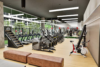 design 3d commercial gym fitness, wellness center  yoga room cgi sport facility