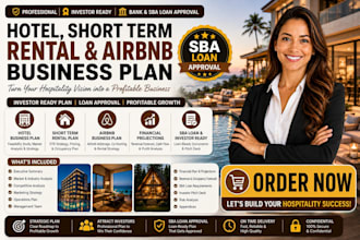 write hotel short term rental airbnb business plan for sba loan investor ready