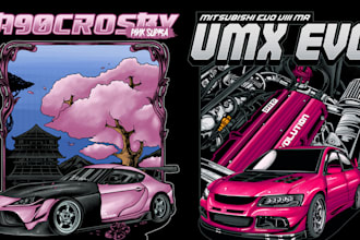 draw car automotive vehicle car illustration for tshirt design