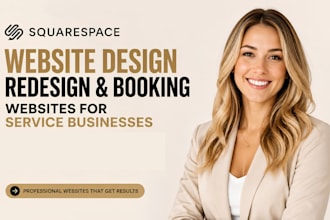 build squarespace website design, redesign squarespace booking business website