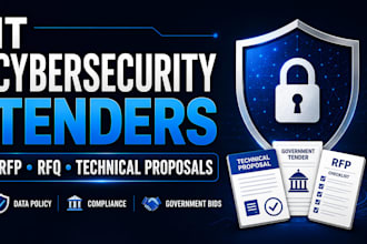 write IT cybersecurity tender bids rfp, data policy and technical proposal