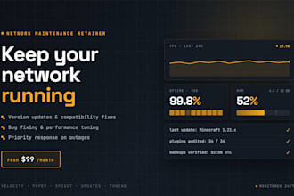 provide monthly maintenance for your minecraft multi server setup
