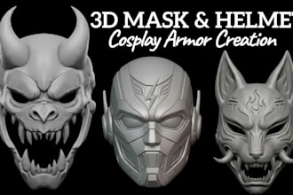 sculpt custom 3d cosplay mask helmet armor and prop 3d print ready file