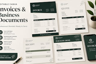 design editable canva invoices and business documents