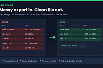 clean, merge and deduplicate your excel or csv data