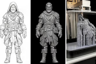 convert 2d to 3d model photo to 3d model printable 3d model character printing