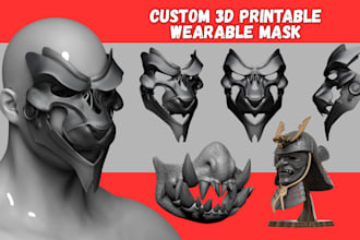 sculpt custom 3d cosplay anime oni halloween mask 3d cosplay armor for printing