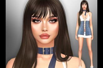 create exclusive custom sims for sim4,  sims, design cc mods, 3d model clothes