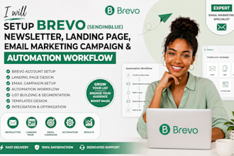 setup brevo newsletter, sendinblue landing page, email marketing, campaigns flow