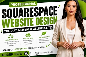 design a squarespace therapy website, med spa, or wellness site