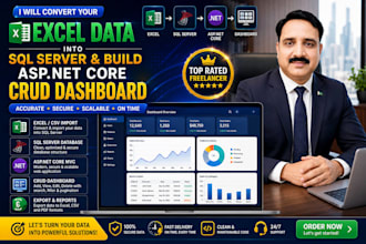 convert excel data to sql server and build asp net core crud dashboard