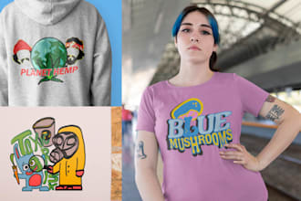 design a custom streetwear surfwear artwork