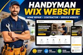 build handyman wix website, home repair service website, handy man landing page