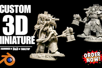 sculpt 3d warhammer 40k miniature, dnd tabletop model stl figure for 3d printing