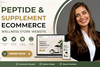create peptide supplement nutraceutical ecommerce wellness store website