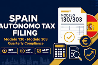 handle spain autónomo tax modelo 130 irpf modelo 303 vat quarterly bookkeeping