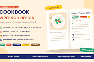 write healthy cookbook, cookbook formatting, cookbook design, recipe book ebook