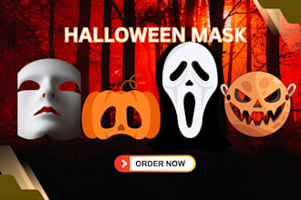design 3d helmet halloween mask 3d cosplay mask model armour 3d printable anime