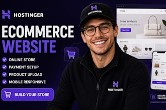 build hostinger ecommerce website online store and payment setup