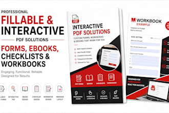 create interactive filiable pdf form, ebook, indesign checklist and workbook