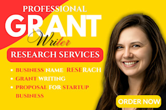 professional business name research grant writing  proposal for startup business