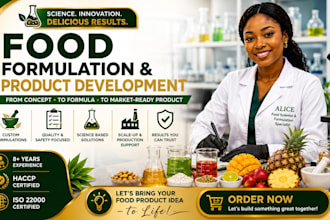 develop food formulations and product recipes