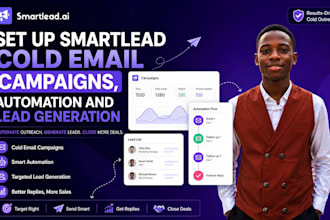 set up smartlead cold email campaigns, automation and lead generation