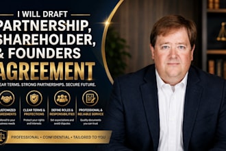 draft partnership agreement, shareholder agreement, and founders agreement