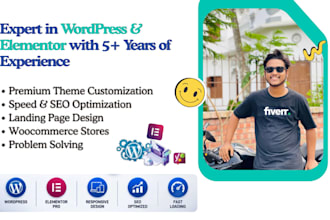 design wordpress website with elementor and elementor pro