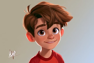 create simple cartoon portrait