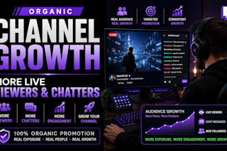 organically boost your twitch channel and increase live viewers and chatters
