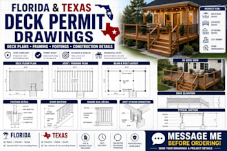 draw florida and texas deck permit plans