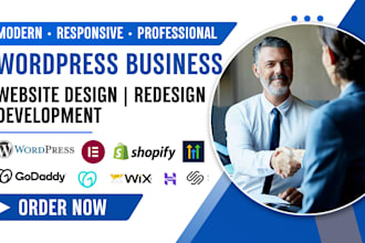 design business website, ai wordpress, wix, shopify, godaddy website development