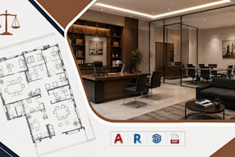 design law office floor plans, professional workspace design, cad drafting