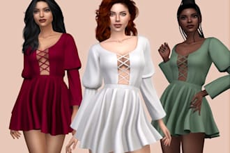 create custom sims for sims 4, design cc mods, unique sims, 3d model clothes