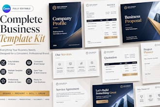 build a complete editable canva business template kit