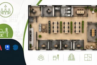 design coworking space floor plans, office layout, autocad drawings