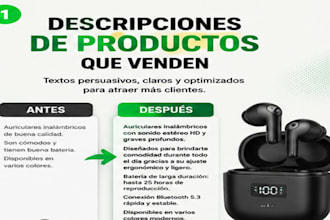 write SEO product descriptions in spanish