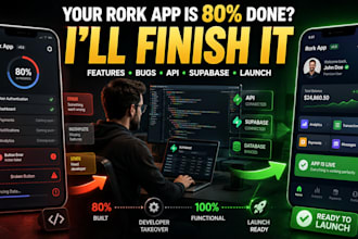 finish your rork app, fix unfinished features and make it launch ready