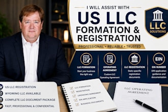 prepare US llc formation documents, operating agreement and business paperwork