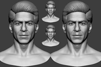 sculpt realistic 3d head model face likeness from photo bust stl for 3d printing