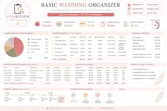 organize your wedding budget and vendor payment schedule